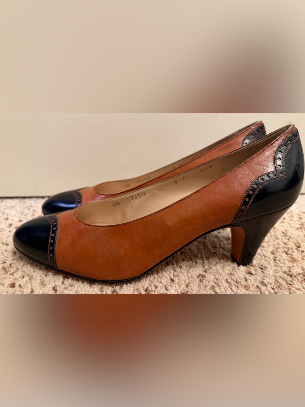 Vintage Salvatore Ferragamo Made in Italy Leather Pumps, Size 8C